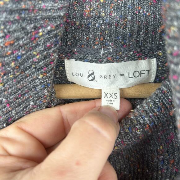 NWT LOU & GREY for LOFT Cowl Neck Sweater Oversized Sloucy Multi Purple Cozy - Picture 7 of 10
